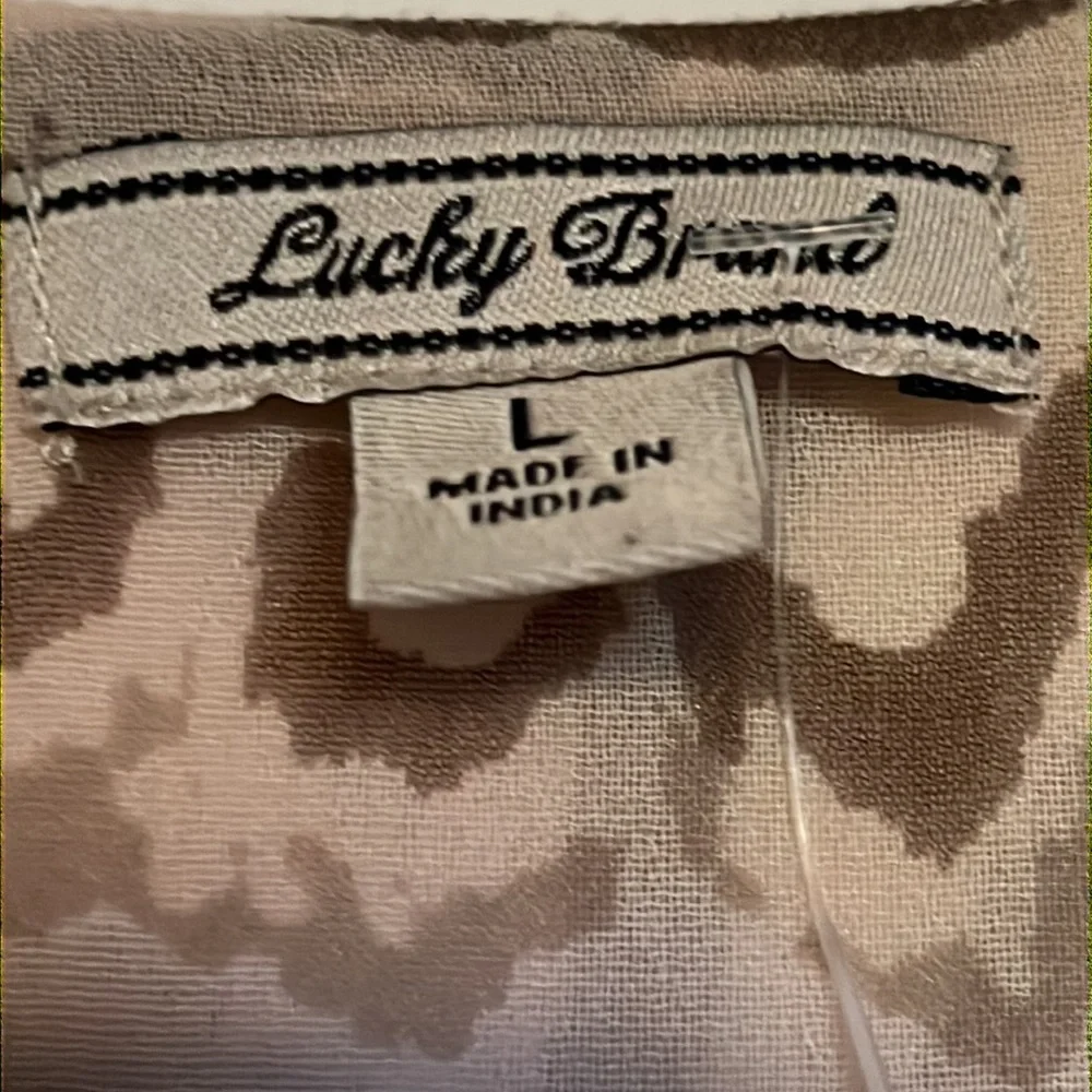 Lucky beautiful natural printed sheer long sleeve blouse - Picture 2 of 6